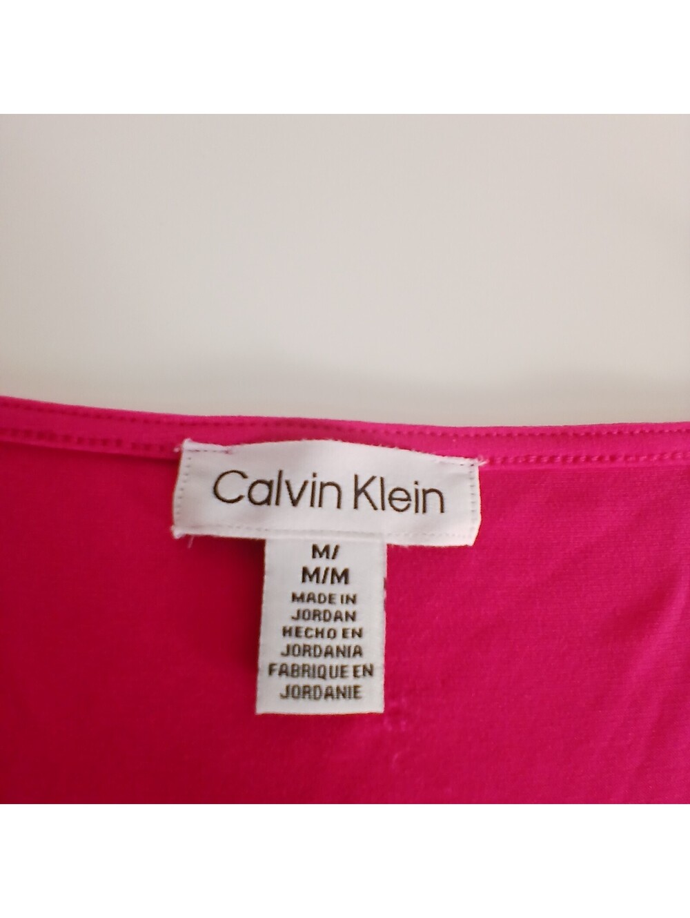 Calvin Klein Pink Stretch Top Women Medium Short Sleeve Casual Tee - Picture 6 of 9